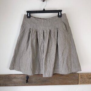CAbi Liverpool Pleated Riding Skirt‎ Brown Lined Cotton 202 Womens 6